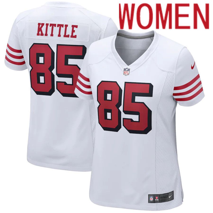 Women San Francisco 49ers 85 George Kittle Nike White Alternate Game Player NFL Jersey
